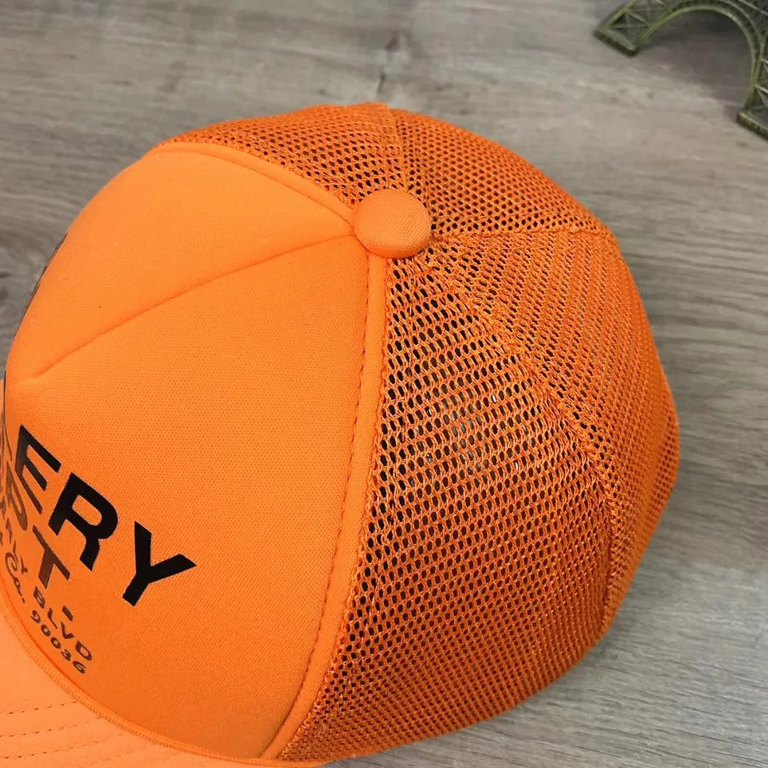 Non-returnable, non-exchangeable 9765#P76#GALLERY DEPT. Orange baseball cap mesh breathable peaked cap for men and women casual and versatile hat # Adjustable Color: Orange